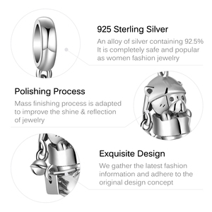 Abalorio de diseño de oso pequeño para mujer, de Plata de Ley 925, en zapatos con sombrero de campana, colgante fino, apto para Pulsera Original de cuentas, joyería - Product Image 6