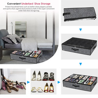 Nouvel organisateur de rangement pour chaussures sous le lit, capacité de 12 paires, rangement sous le lit, rangement pour chaussures avec fenêtre transparente, boîte de rangement respirante pour chaussures