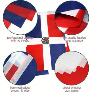 Custom Shape Size Rectangle Triangle Dominica Dominican Republic Banner String <b>Flag</b> for Indoor Outdoor Decorations - Product Image 2