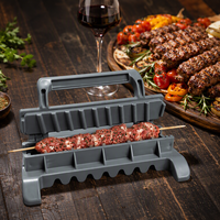 Utensilio para Hacer Brochetas de Carne, Herramienta Portátil para Kebab, Parrilla de Carbón para Exteriores, Juego de Acero Inoxidable, Fácil de Usar