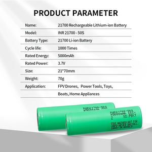 Eu Voorraad Inr21700 50S E-Bike E-Scooter Lithium-Ion Batterij 3.7V 5000Mah 1000 Cycli Hoge Afvoer Zaklamp Oplaadbare Batterij - Product Image 4