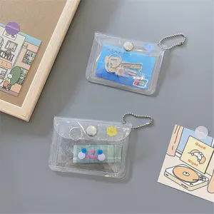 Popular Product PVC Glitter Transparent Customized Size Girl Use Coin Storage Credit Card Membership Card Card Holder