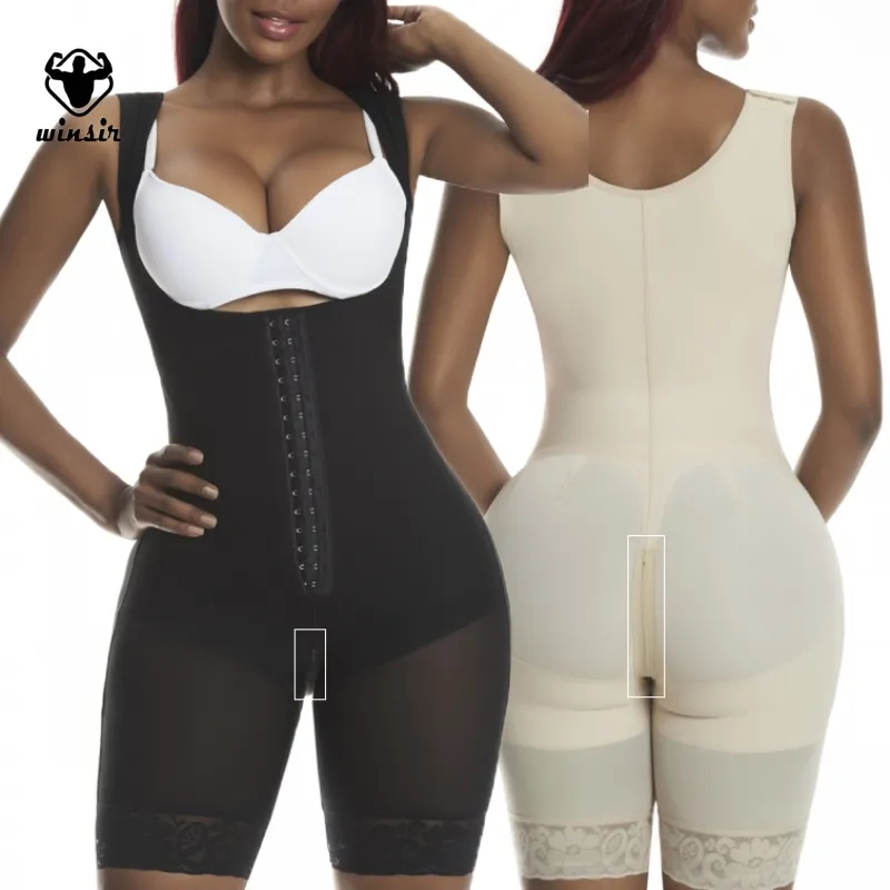 stage 2 high compression butt lift shaper BBL fajas reductora colombianas shapewear post surgery with zipper crotch and corset