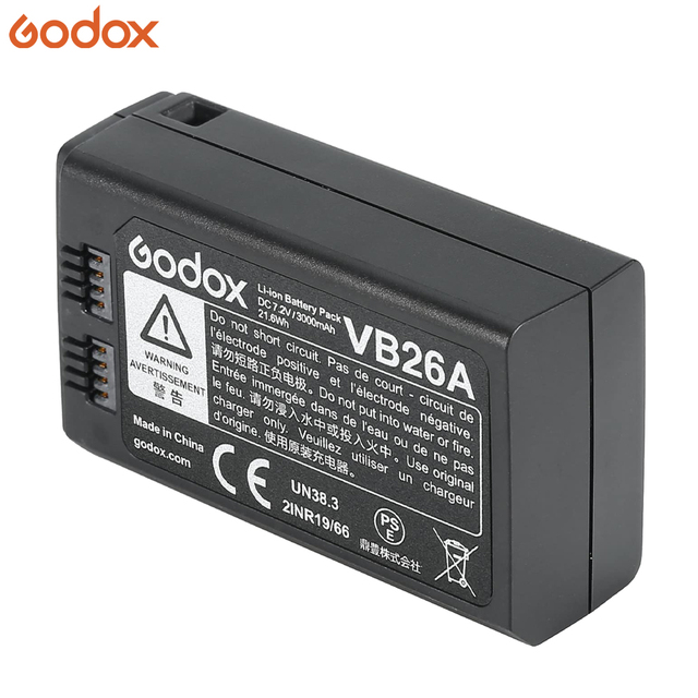Godox V1 Flash Battery VB-26 VB26 Li-Ion Battery Pack 7.2V 3000mAh for V1 Camera Flash Lamp 650 Full-power Flashes With Series