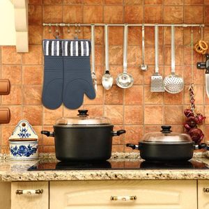 Mitaines de cuisine extra longues résistantes à la chaleur pour professionnels de la vente, gants de four en silicone - Product Image 4