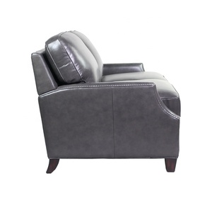 Shayne Global Export Expertise-asiento para sala de estar de estilo americano ODM, acero de revelación gris, cuero genuino personalizado - Product Image 3