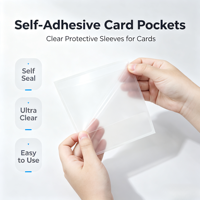 Pochettes autocollantes pour cartes, pochettes pour cartes à plastifier à froid, pas besoin de plastifieuse, pochette protectrice transparente, imperméable et anti-rayures