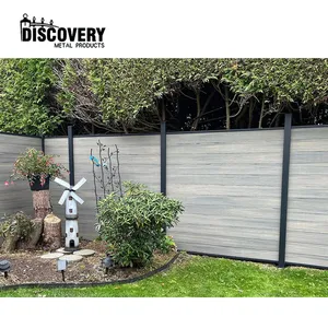Fentech Wood Plastic Composite Garden Fence Boards WPC Composite Fencing Outdoor Fence Aluminum Post