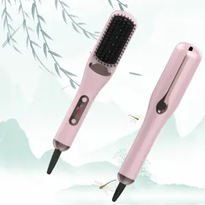 Steam hair straightener with Comb anion electric ceramic LED display water steamer