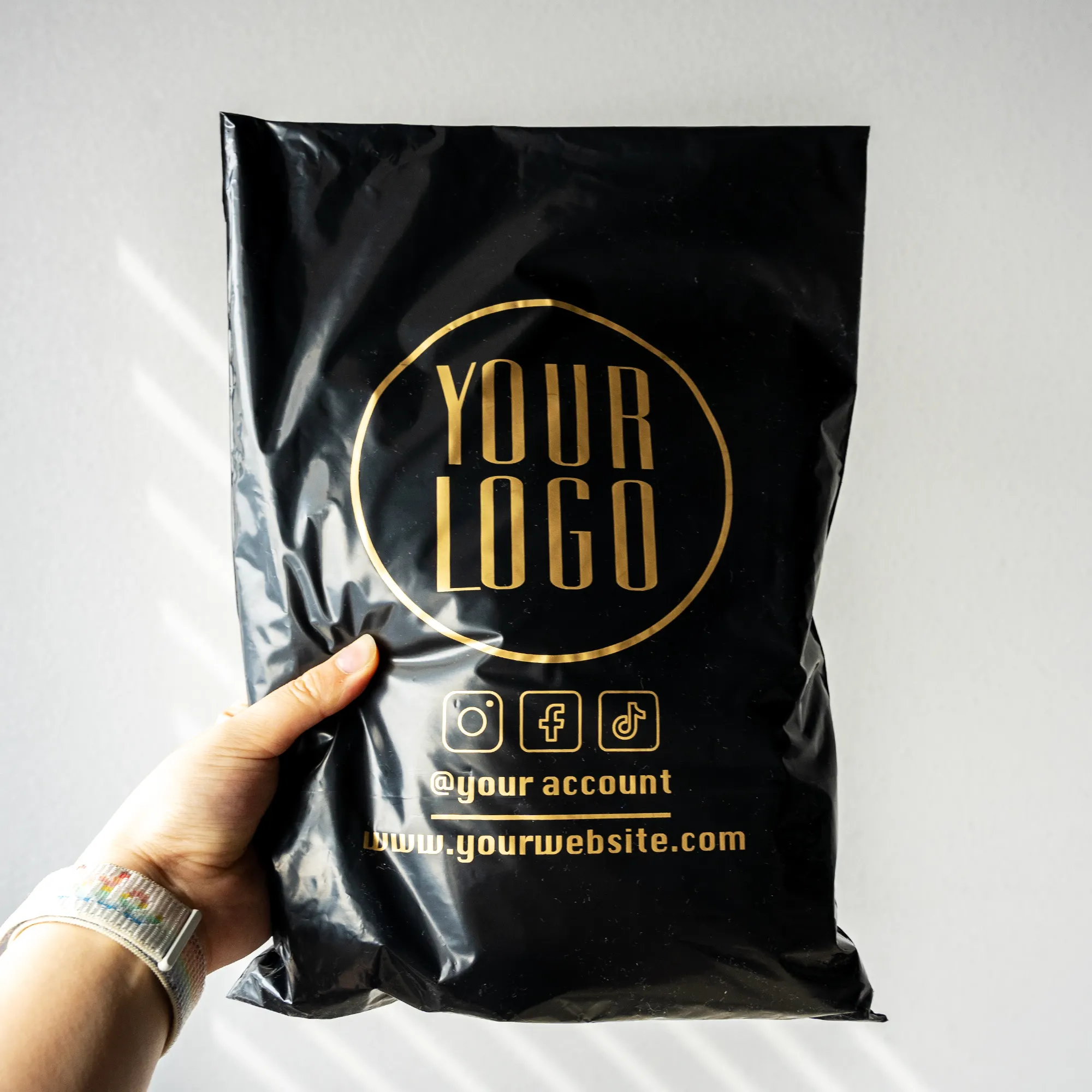 Sacola de plástico com logotipo personalizado, sacola com selo poli, sacola personalizada para entrega, envelope, sacola para envio de roupas
