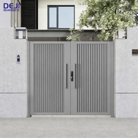 Porte d'entrée extérieure moderne de sécurité, portail principal en aluminium, portail automatique à battants pour maison, villa