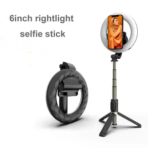 Mobil telefon standı için 6 inç ringlight ile Q07 taşınabilir Selfie sopa Tripod