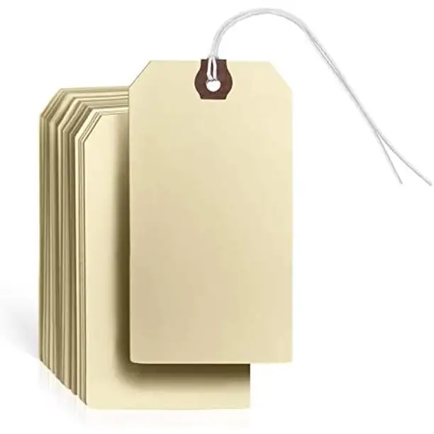200 шт. коричневые картонные бумажные бирки подарочные бирки со шнурком для оптовой продажи