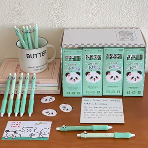 Stylo gel <span class=keywords><strong>à</strong></span> action poussoir au design panda mignon avec breloque panda sautillant, grip en éponge douce, pointe AS pour une écriture fluide, idéal pour l'école et le bureau - Product Image 4