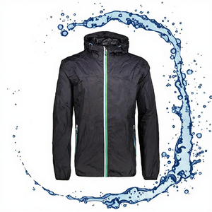 Hot Selling Custom Printed Nylon Water Repellent Anorak Windbreaker <b>Jacket</b> Mens Outdoor <b>Packable</b> Zip Up Side Pockets - Product Image 3