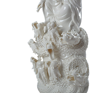 Ornements Bouddha Guanyin en céramique faits à la main, style Kowloon, en porcelaine <span class=keywords><strong>Blanc</strong></span> de Chine, Bodhisattva pour attirer la prospérité - Product Image 5