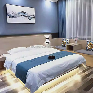 Muebles de Dormitorio Modulares de Bajo Costo para Hotel de 3 Estrellas, Juego Completo con Base de Cama de Madera, Escritorio, Silla, Mesitas de Noche, Cabecera y Colchón - Product Image 5
