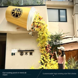 Escultura Gigante de Fibra de Vidrio con Forma de Taza de Té con Leche para Colgar en la Pared, Decoración para la Puerta de una Cafetería, Decoración para la Cabeza de una Cerveza - Product Image 2