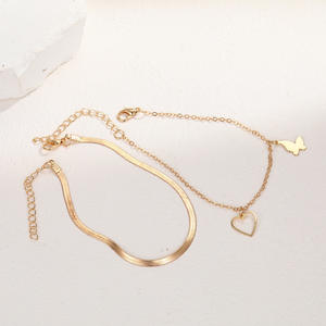 Coeur papillon bracelets de cheville pieds nus Crochet sandales <span class=keywords><strong>pied</strong></span> bijoux jambe nouveaux bracelets de cheville sur <span class=keywords><strong>pied</strong></span> cheville bracelets pour femmes jambe chaîne - Product Image 4