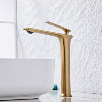 Grifo Mezclador de Lavabo Monomando de Latón Moderno Comercial, Núcleo de Válvula de Cerámica, Acabado Cromado Resistente para Baños de Alto Tráfico