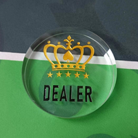Bouton de croupier de poker en acrylique moderne de luxe