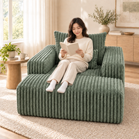 Ensemble fauteuil et ottoman en mousse compacte, chaise de relaxation peu encombrante, expédition compressée pour studio, chambre à coucher, coin lecture