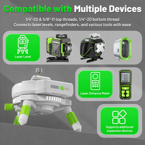Adaptateur pour niveau laser <span class=keywords><strong>Huepar</strong></span> AT5, base rotative électrique réglable à 360 degrés, réglage de la hauteur, indicateurs lumineux LED - Product Image 5