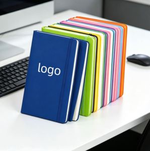 2026 Promotional Pu <b>A5</b> Customized White Logo Color Leather <b>Notebook</b> Binding Elastic Strap <b>Notebook</b> With Cover Leather - Product Image 5