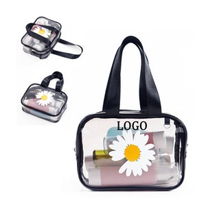 Designer <strong>Make</strong> <strong>up</strong> Pouch Cosmetic Foldable Embroidery Makeup <strong>Trolly</strong> Black Custom Clear Pvc Toiletry Bag - Product Image 3