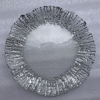 Assiettes de présentation rondes en plastique argenté motif récif pour mariage, sous-assiettes décoratives pour table, assiettes en plastique pour mariage