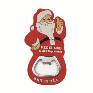 Individueller Weihnachtsmann-Form Wein weiches PVC magnetischer Bierflaschenöffner