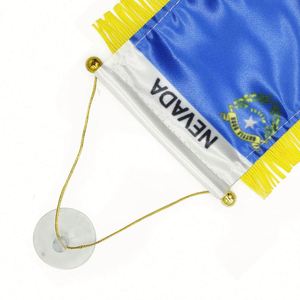 Mini Bandera de Satén Personalizada del Estado de Nevada con Borlas Amarillas, Impresión Digital para Automóviles y Educación, para Autos y Escuelas - Product Image 4