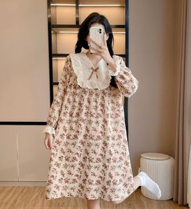 Gonna donna donna primavera <span class=keywords><strong>e</strong></span> autunno stampa <span class=keywords><strong>pigiama</strong></span> in <span class=keywords><strong>pizzo</strong></span> a maniche lunghe in <span class=keywords><strong>cotone</strong></span> - Product Image 3