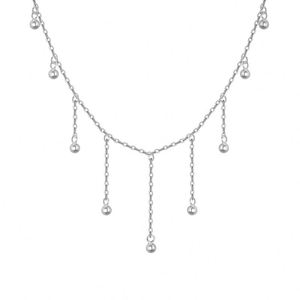 Collier à pampilles en argent sterling 925, chaîne à maillons, perles, pendentif à pampilles, bijoux tendance Dylam, personnalisable - Product Image 1