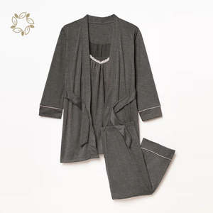 Ensemble de pyjama 3 pièces en coton de bambou, vêtements de maison de maternité écologique - Product Image 6