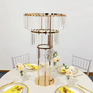 Nouveau design, support à <span class=keywords><strong>fleurs</strong></span> en métal doré et acrylique, moderne, durable, créatif, pour l'intérieur, facile à assembler, forme personnalisable pour mariage - Product Image 4