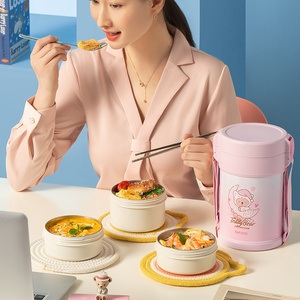 Caixa de Almoço de Aço Inoxidável Japonesa de Alta Isolação, Três Camadas, Multiuso, Grande Capacidade para Estudantes, 12 Horas - Product Image 3
