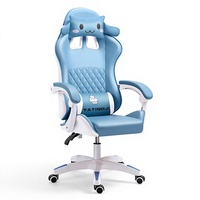 Chaise de jeu ergonomique rose réglable en hauteur avec repose-pieds, style course, pivotante, directement de l'usine chinoise