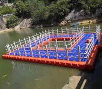 Marine modulaire HDPE quai flottant passerelle d'eau Aquaculture Cage ponton plate-forme pour bateau pêche Yacht Jet Ski Sea Doo