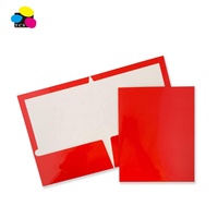Skywing-carpeta de archivos con doble bolsillo, papel de 250gsm, tamaño de letra roja 100% reciclada, laminación brillante, superventas