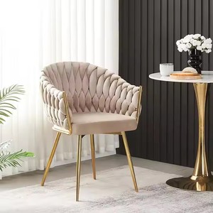 Jp Mới Được Thiết Kế Phong Cách Hiện Đại Bọc Nhung Đen Vàng Kim Loại Cánh Tay Ghế Phòng Khách Giọng Ghế Ăn Cho Khách Sạn Nhà - Product Image 5
