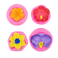 HY Orchidée Fleur Silicone Moule Tulipe Cerisier Fleurs Fondant Moules pour Gâteau Décoration Chocolat Bonbons Argile Résine
