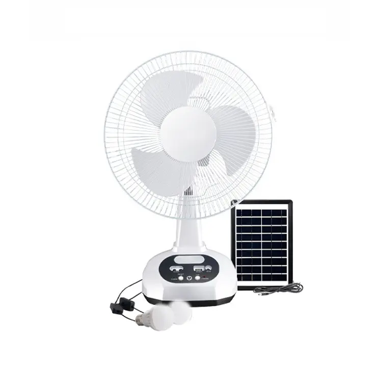 AC/DC Operation 12 Inches 3 Blades Rechargeable Home Solar Fans Rechargeable Electric Fan