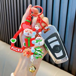 Porte-clés de Noël en série, pendentif aromathérapie, décoration de clé de voiture, porte-clés mignon Père Noël et Élan - Product Image 4
