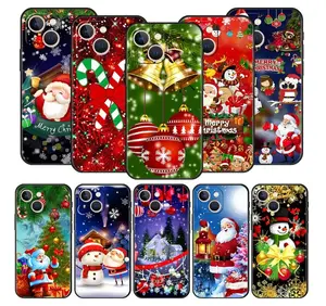 Merry Christmas Deer Soft Case For IPhone 15 14 13 12 11 Pro Max XS XR 8 7 6 Plus Xmas Snowman Santa Clause TPU Back Cover