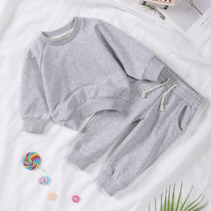 Ensemble de sweat-shirt à capuche en coton éponge français pour filles et garçons ensembles de jogging pour bébés et enfants - Product Image 4