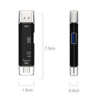 5 en 1 multifonction USB 2.0 Type C/USB /Micro /TF/SD lecteur de carte mémoire OTG lecteur Flash adaptateur de lecteur de carte mémoire intelligente