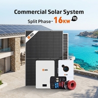 Système solaire ESS 30 kWh, onduleur hybride 16 kW monophasé, kit complet avec supports de montage pour installation sur toit