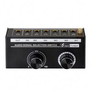 Commutateur de sélection de signal directionnel L/R, sélecteur de canal sonore stéréo, boîtier de sélection audio 3,5/6,5 mm 6 entrées 1 sortie - Product Image 1