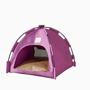 Wholesale Purple Four Seasons Folding Waterproof Outdoor and Indoor Camping Cat House Bed Portable Pet Camping Tent for Pet